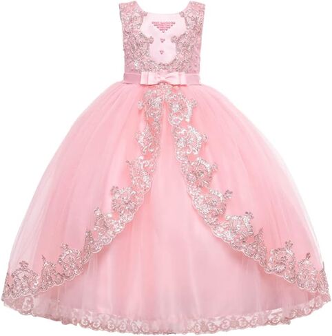 Cosplay Life Elegant Flower Glown Dress for Girls Young Adult Fashion Bow Flower Kids Party Festival Ages 4-12 Years Old in Kuwait