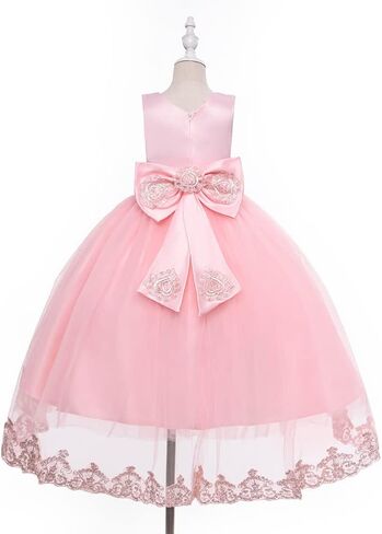 Cosplay Life Elegant Flower Glown Dress for Girls Young Adult Fashion Bow Flower Kids Party Festival Ages 4-12 Years Old in Kuwait