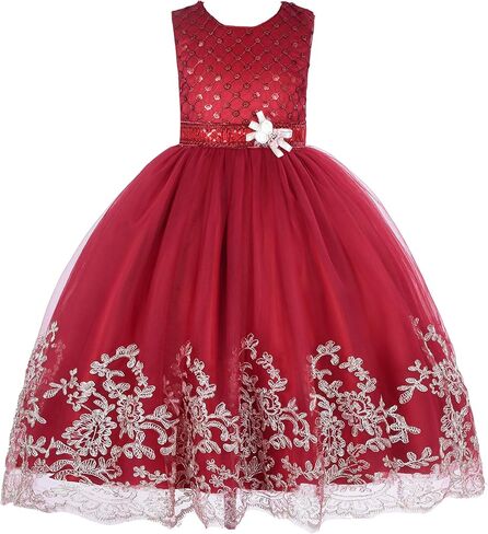 Cosplay Life Elegant Flower Glown Dress for Girls Young Adult Fashion Bow Flower Kids Party Festival Ages 4-12 Years Old in Kuwait