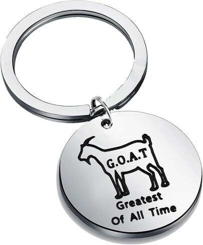 G.O.A.T Greatest Of All Time Keychain A Funny Goat Key Ring Goat Lover Inspirational Gift in Saudi Arabia