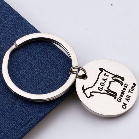 G.O.A.T Greatest Of All Time Keychain A Funny Goat Key Ring Goat Lover Inspirational Gift in Saudi Arabia