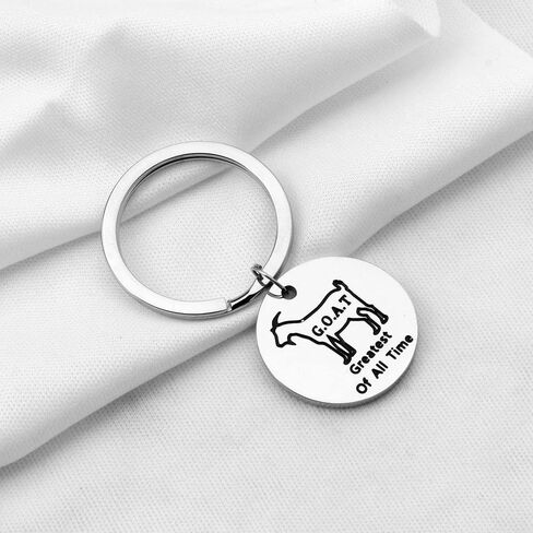 G.O.A.T Greatest Of All Time Keychain A Funny Goat Key Ring Goat Lover Inspirational Gift in Saudi Arabia