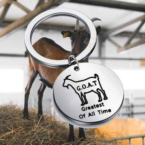G.O.A.T Greatest Of All Time Keychain A Funny Goat Key Ring Goat Lover Inspirational Gift in Saudi Arabia