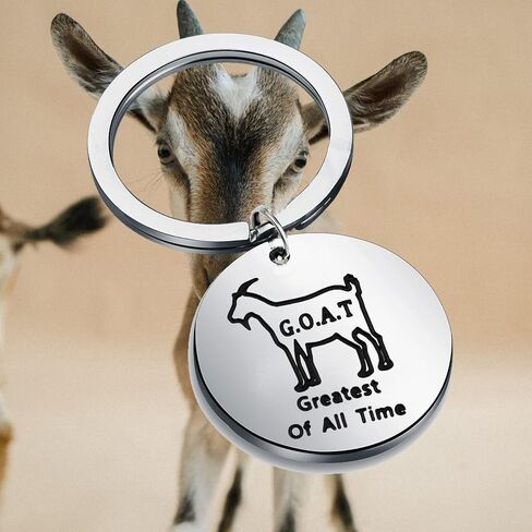 G.O.A.T Greatest Of All Time Keychain A Funny Goat Key Ring Goat Lover Inspirational Gift in Saudi Arabia