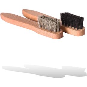 Valentino Garemi Shoe Polish Applicator Brush Set | Dauber Leather Footwear Creamer | Genuine Horse Hair Made in Germany