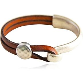 COLORFUL BLING Black Multi-Layer Leather Bracelet with Magnetic Clasp Handsome Braided Leather Bracelets Gift for Women Men