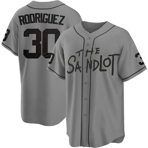 The Sandlot Baseball Jersey,Benny 'The Jet' Rodriguez #30 Button Down Short Sleeve,90s Classic Men Legend Jerseys