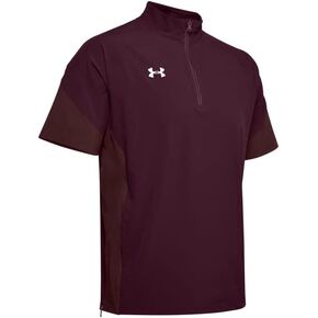 بلوفر رجالي من Under Armour بأكمام قصيرة وسحاب 1/4 من Under Armour