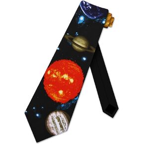Science Ties Solar System Neckties Planets Necktie Black Astronomy Mens Neck Tie