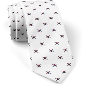 ( Korean Flag ) Fashion Novelty Necktie, Conversation Neckwear Ties Great for Party and Events