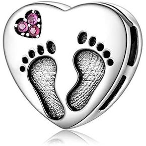 925 Sterling Silver Reflexions Bracelet for Women Mesh Bracelet Clip Beads & Safe Chain.Birthday for Friends Mothers (Footprint Charms)