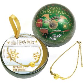 Harry Potter Golden Snitch in Christmas Ball Women Necklace Gold