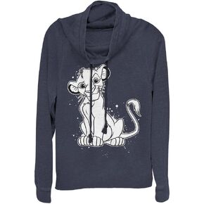 Disney Lion King Simba Splatter Women's Cowl Neck Long Sleeve Knit Top