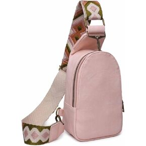 Baolab Women Chest Bag Sling Bag Small Crossbody PU Leather Satchel Daypack for Lady Shopping Travel Fashion Shoulder Strap
