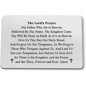 The Lord's Prayer Wallet Card Bible Verse Metal Card Religious Gifts for Christian Easter Prayer Gift Scripture Gifts Inspirational Gift for Daughter Son Friends Christmas Graduation Birthday Gifts