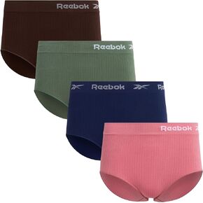 Reebok Women's Underwear – Seamless Ribbed Briefs Panties (4 Pack)