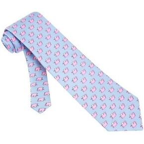 Men's 100% Silk When Pigs Fly Light Blue Tie Necktie Neckwear