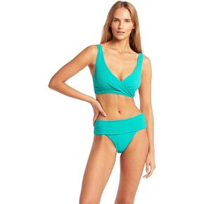 Spinnaker Cross Front Multifit Bra Top Aqua 12