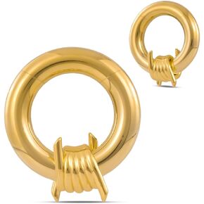 ERKUOO 2PCS Seamless Circle Ear Weights Hangers for Stretched Stainless Steel Ears Gauges Dangles Stretcher Earrings Piercings For Women Men Gift
