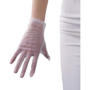 DooWay Women Tulle Gloves Lace Semi Sheer Nylon Wrist Short TECH Touchscreen Sensitive