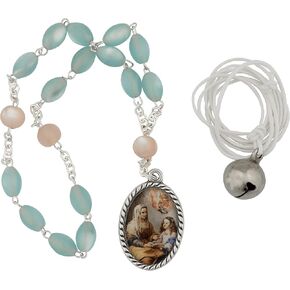 مجموعة الصلاة المتفانلة من سانت آن | خرز زجاجي أزرق على شكل بيضة روبن | يتضمن التعليمات والمعلومات | هدية كاثوليكية رائعة للتواصل الأول والتأكيد | صنع في إيطاليا in Kuwait