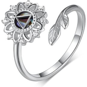 TYSO Sobriety Ring AA Ring 925 Sterling Silver Sobriety Gifts for Women Alcoholics Anonymous Gifts Sober Gifts AA Gifts Jewelry for Women