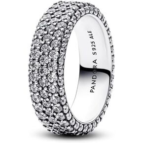 Pandora Timeless Pavé Triple-Row Ring - Silver Ring for Women - Stunning Jewelry for Women - Great Gift for Her - Made with Sterling Silver with Clear Cubic Zirconia - With Gift Box