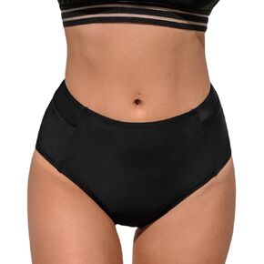 CUPSHE Women's Bikini Bottom High Wasited Tummy Control Swimsuit Full Coverage Retro Swim Bottom with Pockets(XS-4XL)