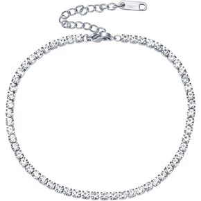 Rnivida Anklet for Women, Tennis Beads Chain Anklet for Women, Dainty Ankle Bracelet Boho Beach Summer Foot Jewelry