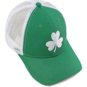 St Patricks Day Hat Clover Trucker Hat Green Shamrock Baseball Cap Irish Hats Saint Patty’s Hat St. Patrick Accessories