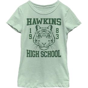 Fifth Sun Stranger Things Hawkins High Tiger 1983 Girls Short Sleeve Tee Shirt
