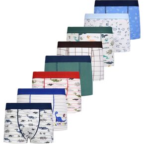 Boys Breathable Dinosaur Car Cotton Boxer Brief Underwear Sets