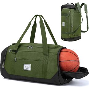 Laripwit Basketball Bag, 40L Medium Gym Duffle Bag Backpack with Ball/Shoes Compartment & Wet Pocket for Sports, Soccer, Volleyball, Travel
