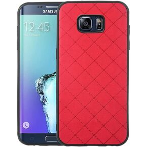 ELISORLI متوافق مع جراب Samsung Galaxy S6 Edge Plus وملحقات الخلايا الرفيعة والرفيعة المقاومة للانزلاق من المطاط TPU للهاتف المحمول غطاء كامل للجسم لهاتف Glaxay S6edge + S 6edge 6s 6 Edge+ النساء والرجال باللون الأحمر