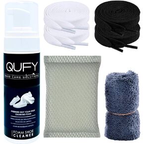 Shoe Cleaner, Foam Shoe Cleaner - Shoe Brush or Sponge - Microfiber Shoe Cloth - Shoelace (Shoe Cleaner Kit (5 in 1)) in Kuwait