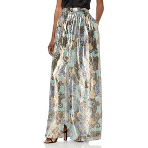 Trina Turk Women's Printed Metallic Silk Maxi Skirt in Kuwait