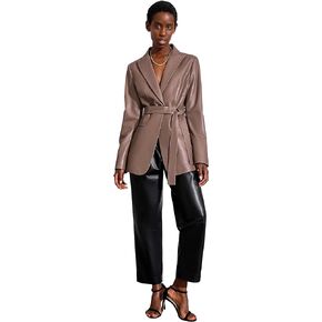 Women’s Casual Leather Blazer Genuine Lambskin Leather Jacket Coat