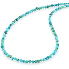 Natural Turquoise faceted round beaded Gemstone Necklace with 925 sterling silver chain for women Jewelry Gift for her, Christmas, Mom, Girlfriend, New Year, Thanks giving, Birthday
