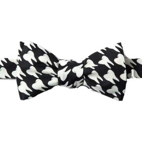 Wild Ties Dentists' Teeth Black Microfiber Bow Tie