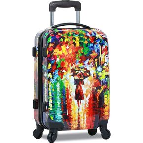 World Traveler 20-Inch Carry-On Hardside Spinner Luggage Set, Paris Nights