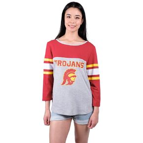 Ultra Game NCAA Women's T Raglan Baseball 3/4 Long Sleeve Tee Shirt