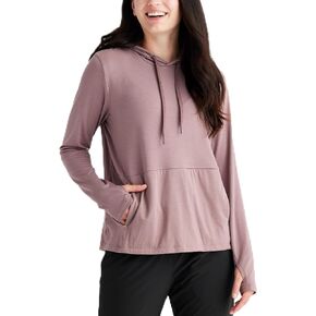 Free Fly Women's Bamboo Flex Hoodie - Sun Hoodie UPF 50+, Long Sleeve Women's Sun Shirt - Long Sleeve Hooded Shirts for Women