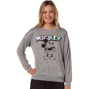 Disney Womens' Mickey Mouse Foil Long Sleeve Pajama Top Sleepwear Shirt