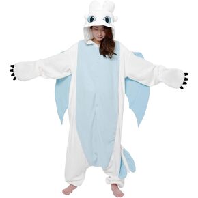 SAZAC Kigurumi - How to Train Your Dragon - Light Fury - Onesie Jumpsuit Halloween Costume