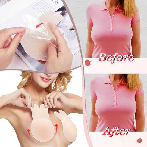 2 Pairs Ultra-Thin Push Up Nipple Covers Breast Lift Tape Invisible Nipple Pasties Strapless Invisible Bra for Women in Saudi Arabia