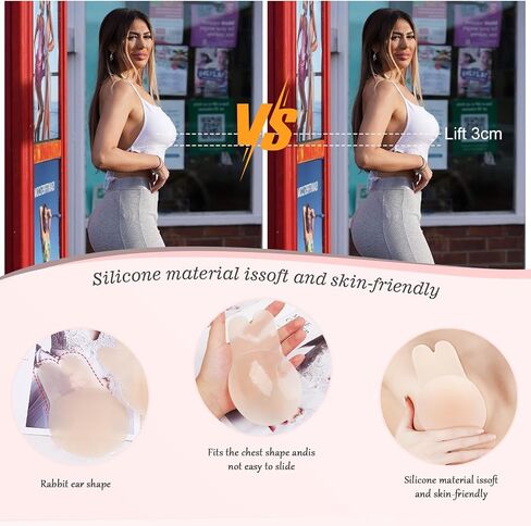 2 Pairs Ultra-Thin Push Up Nipple Covers Breast Lift Tape Invisible Nipple Pasties Strapless Invisible Bra for Women in Saudi Arabia