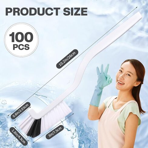 Rtteri 100 Pcs Kitchen Scrub Brush Bulk Sink Bathroom Brush Edge Corner Cleaning Brush Mini Grout Brush Right Angle Scrubbing Brush with Stiff Bristle for Household Window Track Bottle Tile Lines in Saudi Arabia