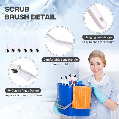 Rtteri 100 Pcs Kitchen Scrub Brush Bulk Sink Bathroom Brush Edge Corner Cleaning Brush Mini Grout Brush Right Angle Scrubbing Brush with Stiff Bristle for Household Window Track Bottle Tile Lines in Saudi Arabia