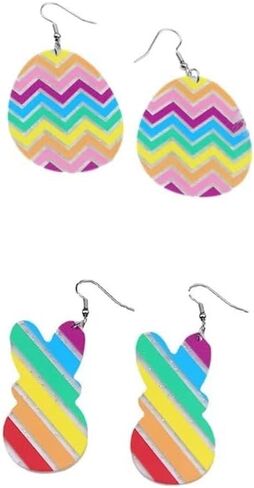 تشانغ شاين 2 أزواج من الأقراط على شكل أرنب عيد الفصح لطيف مضحك من الأكريليك على شكل أرنب متدلي أقراط متدلية للنساء والفتيات هدايا مجوهرات عيد الفصح in Kuwait