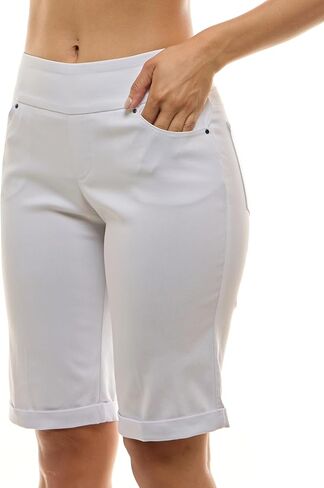 Zac & Rachel Women's Millenium Bermuda Length Short with Functional Pocket and Cuff in Saudi Arabia